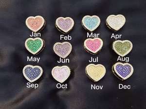 Pulsera de Moda Personalizada con Cadena de Eslabones Tipo Nugget de Acero Inoxidable, Dije de Corazón con Circonita y Piedra de Nacimiento de 12 Meses - Product Image 5