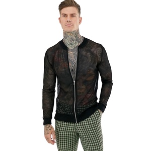 KY Mesh <strong>Summer</strong> <strong>Jacket</strong> <strong>Men</strong> Wholesale OEM Custom Cool <strong>Men</strong> Baseball Collar Zip Fastening Finish Bomber <strong>Jacket</strong> - Product Image 1