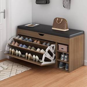 Entryway Furniture Modern Wooden Shoe Rack Cabinet Small Shoe <strong>Storage</strong> <strong>Bench</strong> With Soft <strong>Seat</strong> Cushion - Product Image 2