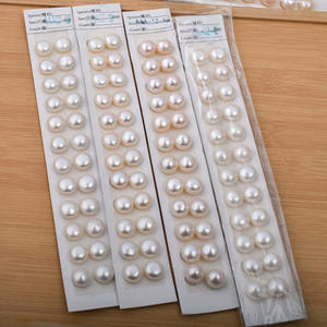 12mm Grand Grain <span class=keywords><strong>Pain</strong></span> Perle Perle D'eau Douce Naturelle Demi Trou Perle Nue DIY Boucles D'oreilles Semi-finies Perles Lâches - Product Image 5