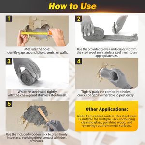 Thép không gỉ thân thiện với môi Chuột Repeller cuộn khoảng cách phụ cho nhà để xe vườn giữ chuột đi lỗ gỗ đánh bóng kim loại - Product Image 4