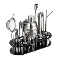 Équipement de barman haut de gamme, ensemble d'outils à cocktails en acier inoxydable, ensemble de shaker à cocktails 750 ml en acier inoxydable