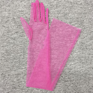 Nouveau femmes Ultra mince gants <span class=keywords><strong>Tulle</strong></span> coude longue robe de mariée mitaines pure Transparent crème solaire Vintage gants - Product Image 3