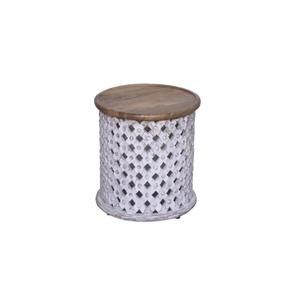 Modern <b>Round</b> Wood Eco-Friendly Side <b>Table</b> with Minimalist Design for Living Room Villa & Hotel Chandni Crafts CC2553 - Product Image 6
