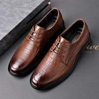 Haute qualité en cuir véritable hommes bureau chaussures habillées affaires chaussures décontractées plat anti-glissant caractéristique pour le printemps automne hiver