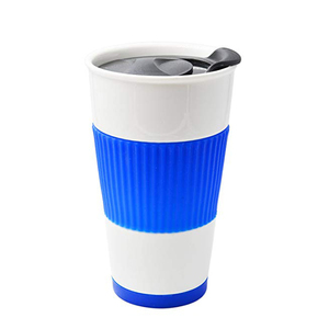 Tasses à café en porcelaine à double paroi avec couvercle, motif Days Design, blanches, populaires et abordables - Product Image 4