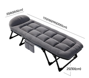 Cama <span class=keywords><strong>de</strong></span> Campaña Plegable Resistente con Colchón, Cama Portátil Ajustable para Uso en Interiores, Exteriores y Patio - Product Image 2