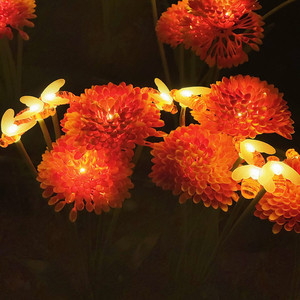 Nueva lámpara de pie decorativa de jardín Solar de 6 flores LED IP65 diseño de panal hierba abejas oscilantes césped Solar para comercio exterior - Product Image 1