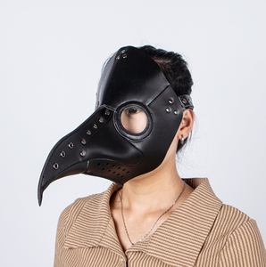 Masker kostum Cosplay dokter wabah Retro dengan paruh burung properti Gas Steampunk masker dokter wabah kulit - Product Image 5