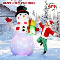 Bonhomme de neige gonflable de 1,5 m pour extérieur, jardin et cour, avec lumières LED rotatives à 360°, pour les fêtes d'hiver et Noël