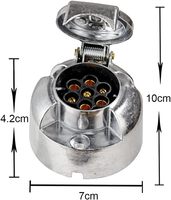 Connecteur de remorque rond à 7 voies, norme SAE, boîtier en aluminium, résistant aux intempéries avec cache-poussière pour camion, remorque, camping-car