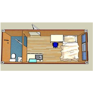 Prefabbricato modulare 1 2 3 4 5 6 con due camere da letto prefabbricato per la spedizione degli ospiti container per uffici appartamento hotel house - Product Image 3