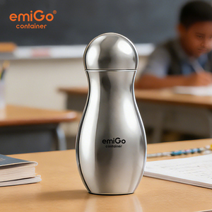 Botella de Acero Inoxidable de Doble Pared con Aislamiento EmiGo de 355 ml (12 fl.oz), Diseño Ergonómico, Botella de Viaje BowlingSip - Product Image 5