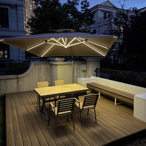 Paraguas voladizo de alta resistencia de lujo, paraguas Roma de <span class=keywords><strong>10</strong></span> pies con luz Solar, sombrilla para <span class=keywords><strong>Patio</strong></span>, jardín, playa, paraguas impermeable para exteriores - Product Image 5