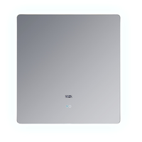Miroir de salle de bain intelligent à LED avec fonction anti-buée, capteur tactile, lumière réglable, rétroéclairage et affichage de l'heure