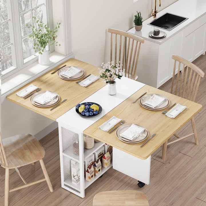 Multifunktionsmöbel,Abnehmbarer Platzsparender Klapptisch,Küchentisch,Esstisch Mit Schrank Und Schubladen