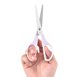Pink Purple Stainless Steel Scissors 16.8cm Straight Blade Office Craft Paper Cutting Student Safe Childrens <b>Thread</b> <b>Cutter</b> - Product Image 5