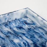 Nouveau produit de luxe : Plateau de rangement en acrylique à motif dégradé, plateau alimentaire classique haut de gamme, organisateur de parfums personnalisable