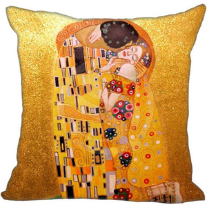 Gustav Klimt Le Baiser Peinture Housse De <span class=keywords><strong>Coussin</strong></span> Vintage Style <span class=keywords><strong>Or</strong></span> Motif Décoratif Oreillers Décor À La Maison Lin Housse De <span class=keywords><strong>Coussin</strong></span>/ - Product Image 5