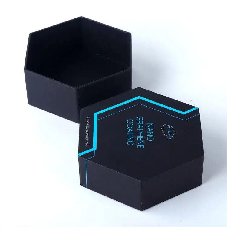 Venta caliente creativa caja de anillo de cartón hexagonal fábrica personalizada al por mayor anillo de papel de moda caja de regalo de joyería