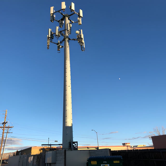 Single Tube Steel Mobile 5G Cell Tower 25/50 Meter Telecommunication Tower for Cell Phone Service