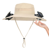 Chapeaux de soleil en nylon en gros avec ventilateurs pour hommes et femmes, chapeau de pêche rafraîchissant d'été avec ventilateurs pour la randonnée, le camping, la chasse FAN CAP