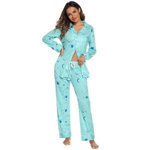 Set <span class=keywords><strong>Pigiama</strong></span> da <span class=keywords><strong>Donna</strong></span> in Modal con Maglia a Maniche Lunghe e Pantaloni Lunghi, Multicolore, Morbido e Confortevole - Product Image 3