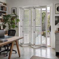 Volets pliants intérieurs de type plantation, persiennes réglables, taille personnalisée pour projet de porte coulissante de patio