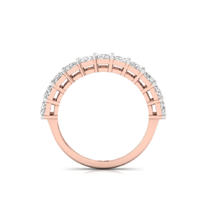 แหวนเพชร Radiant Lab Grown Diamond แบบครึ่งวง ชุบทอง 10K ดีไซน์หรูหราสำหรับงานแต่งงานและวันครบรอบของผู้หญิง - Product Image 2