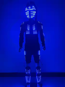 Nuevos <span class=keywords><strong>disfraces</strong></span> LED hechos a mano para DJs y ropa de escenario Atractivo atuendo de actuación de Cosplay con características de baile iluminadas - Product Image 3
