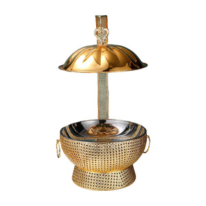 Plato de frotamiento colgante de acero inoxidable comercial calentador de alimentos 4.5L 6L 8L adorno dorado Hotel boda banquete Buffet Catering - Product Image 2