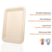 Lot de 50 plateaux alimentaires jetables robustes de 14 pouces, compostables, assiettes en papier extra larges de 14 pouces