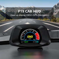 Alat Diagnostik Multifungsi 2026 New Auto Electron OBD Gauge P19 Alarm Mobil GPS Hud Head-up Display
