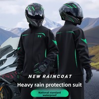 Combinaison de moto imperméable en nylon, ensemble veste et pantalon de pluie pour hommes adultes, deux pièces, protection intégrale, cyclisme hivernal, forte pluie