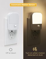 ZHILAI Mini Veilleuse LED Moderne à Détecteur de Mouvement, Blanc Chaud 3000K, Intensité Réglable, Certifiée FCC, Garantie 1 An pour Chambre à Coucher