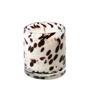 Bougie parfumée en cire de soja dans un bocal en verre à imprimé léopard, personnalisable en gros, longue durée de combustion, pour les bars, la décoration intérieure et les fêtes