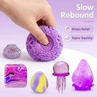 Lot de 6 jouets anti-stress violet doux et moelleux à récupération lente pour enfants, idéal pour les cadeaux de fête