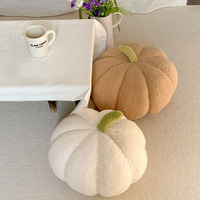 Coussin décoratif en polaire Teddy en forme de citrouille, garnissage en coton PP, style pastoral, créatif, pour canapé de salon, bureau et maison