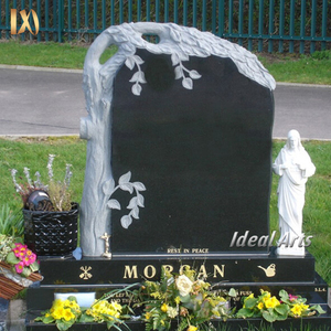 Lapide in Granito Nero <span class=keywords><strong>Albero</strong></span> <span class=keywords><strong>della</strong></span> <span class=keywords><strong>Vita</strong></span> con Foto Incisa Personalizzata per Cimitero - Product Image 3
