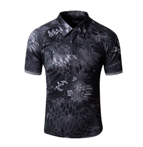 T-shirt tactique camouflage d'extérieur à manches courtes avec passant pour lunettes, poche zippée sur les manches, et fermeture auto-agrippante – Idéal pour le combat et le cosplay - Product Image 6