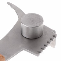 CHINABEES Outils d'apiculture multifonctionnels Grattoir et couteau en acier inoxydable avec manche en bois pour les soins du bétail
