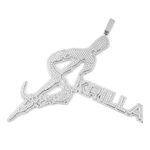 จี้เพชรโมอิสซาไนต์แบบสั่งทำพิเศษ ชื่อ Goldleaf ประดับเพชรโมอิสซาไนต์ VVS  จี้ตัวอักษรเงินแท้ 925 ชุบทอง เครื่องประดับฮิปฮอป - Product Image 1