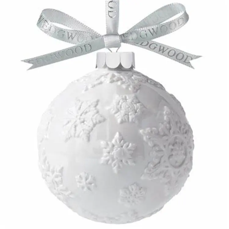 Porcelana blanca bolas de Navidad ornamento