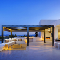 Pergola motorisée rétractable en alliage d'aluminium SINGO personnalisée, auvent de terrasse extérieur imperméable avec télécommande
