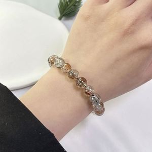 Bracelet en pierre naturelle avec perles de verre colorées, symbole de patientement et de stabilité, très apprécié, compatible FBA, inspection par une tierce partie - Product Image 4