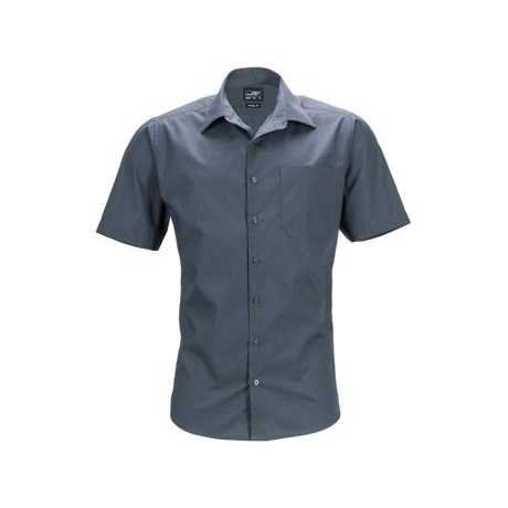 Men's Classic Floral Chambray Shirt 100% Cotton Business Shirt with Short Sleeves Chinese Style Size XL