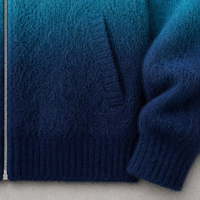Cardigan en maille mohair vintage pour homme, grande taille, zippé, à manches longues, motif géométrique, pull-manteau, tricot d'hiver, vente en gros, personnalisable