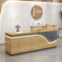 Comptoir de réception moderne en forme de marbre pour bureau, salon, hôtel ou école, table de caisse en bois, mobilier