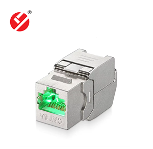 <span class=keywords><strong>Module</strong></span> de prise <span class=keywords><strong>RJ45</strong></span> sans outil LIYUAN en alliage de zinc Cat6A LY-KJ6A-16-LED pour réseau STP - Product Image 1