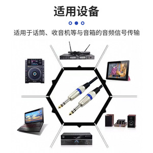 Cable de audio de 6,35 mm, 1,5 m, macho a macho, para conexión de audio de mezclador de guitarra, cubierta elástica de PVC - Product Image 2